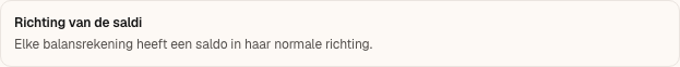De sectie “Richting van de saldi” van het controlepaneel.